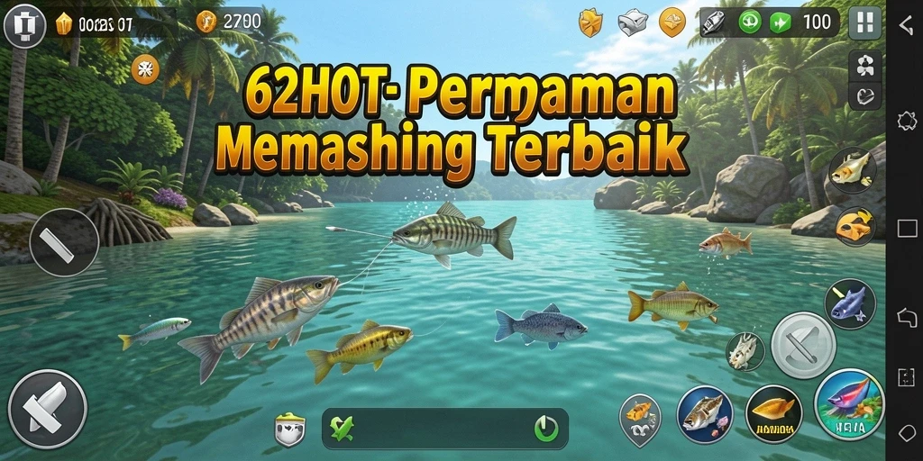 Screenshot gameplay 62HOT menunjukkan pengalaman memancing yang seru.