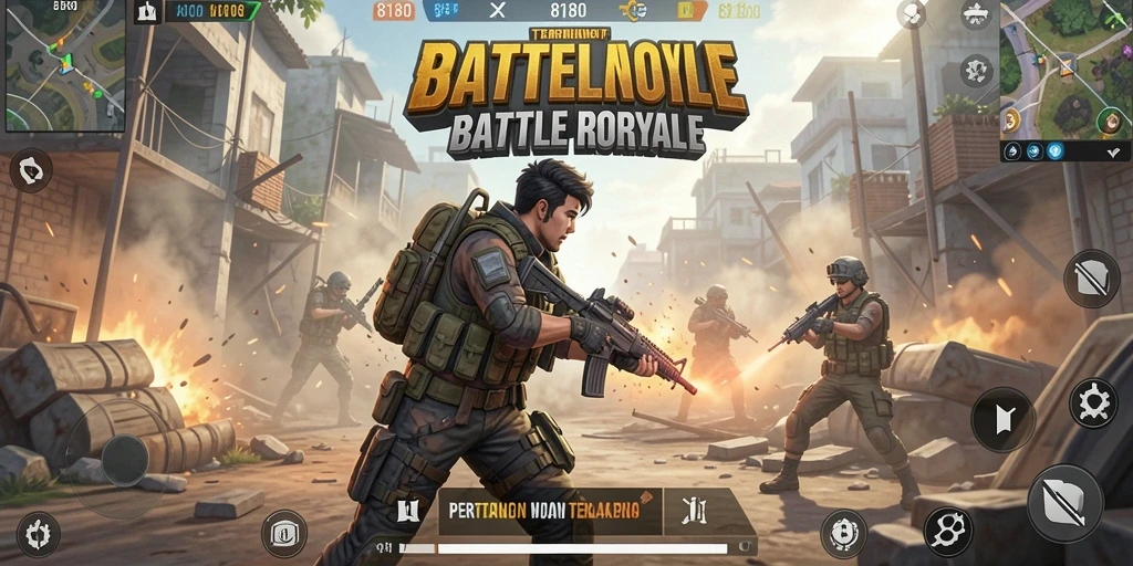 Tampilan menarik dari permainan Battle Royale di 8180.