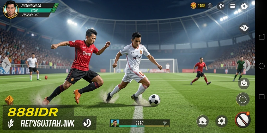 Tampilan gameplay seru dalam 888IDR yang penuh aksi olahraga.