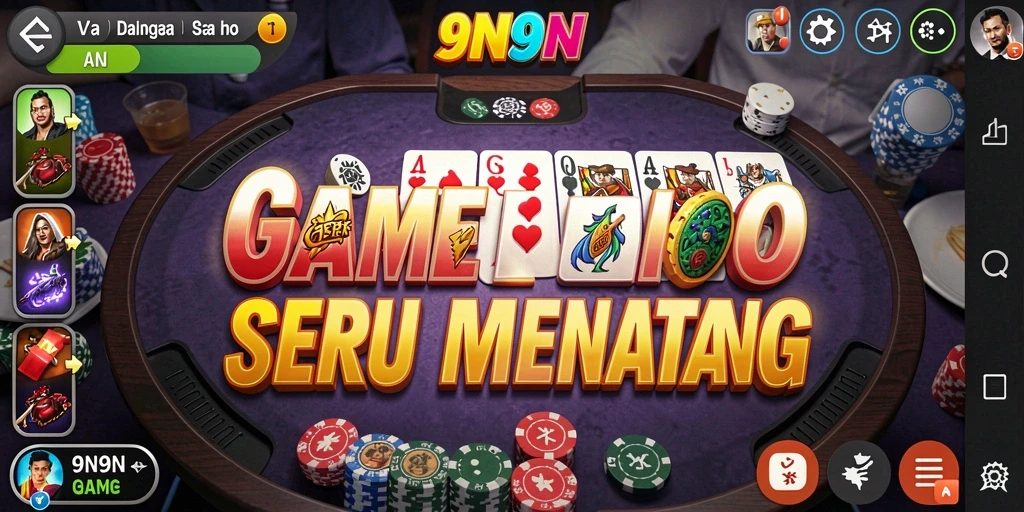 Tampilan seru gameplay domino di 9N9N.