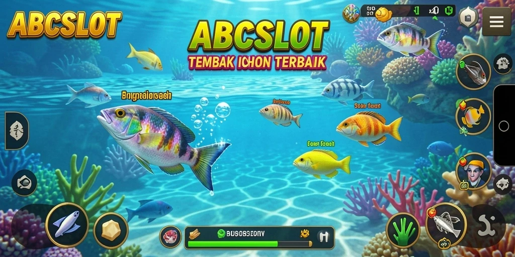 Tampilan gameplay seru dari ABCSLOT saat menembak ikan.