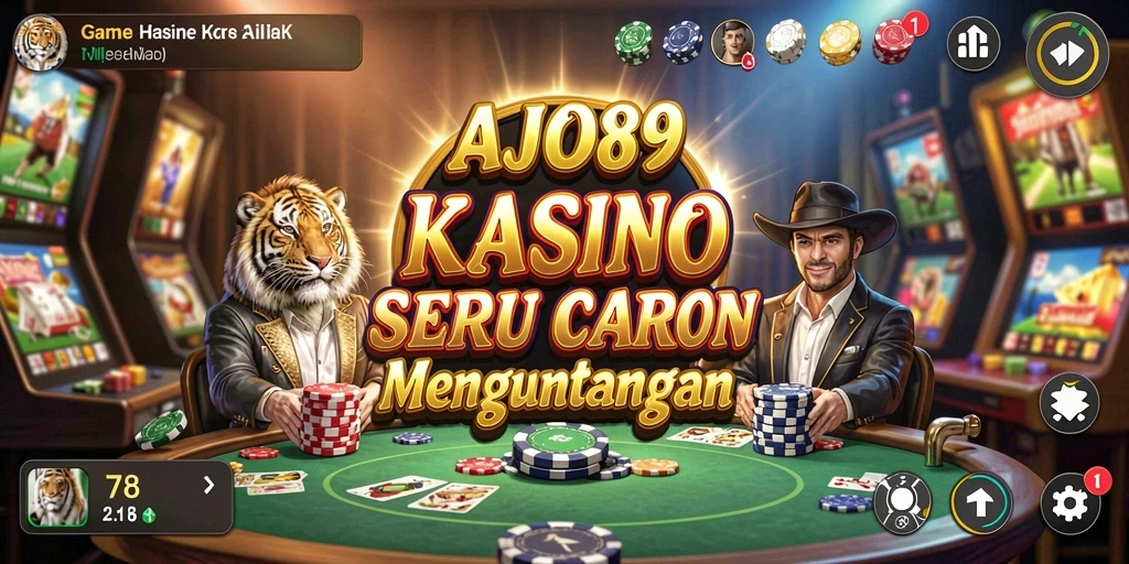 Tampilan gameplay AJO89 dengan berbagai permainan Kasino yang menarik.