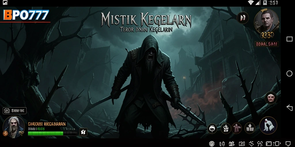 Gameplay menegangkan BPO777 dengan suasana yang menyeramkan.