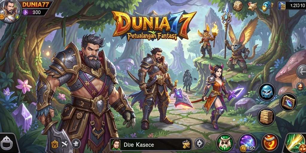 Tampilan gameplay DUNIA77 yang mengasyikkan dan penuh aksi ARPG.
