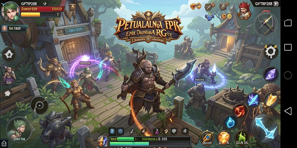 Screenshot menampilkan aksi seru dalam pertarungan RPG.