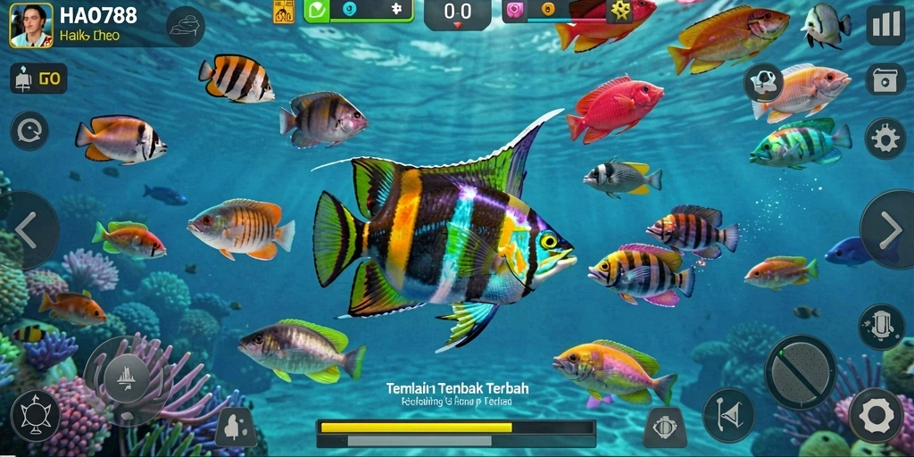 Screenshot gameplay HAO788 dengan aksi tembak ikan yang seru.