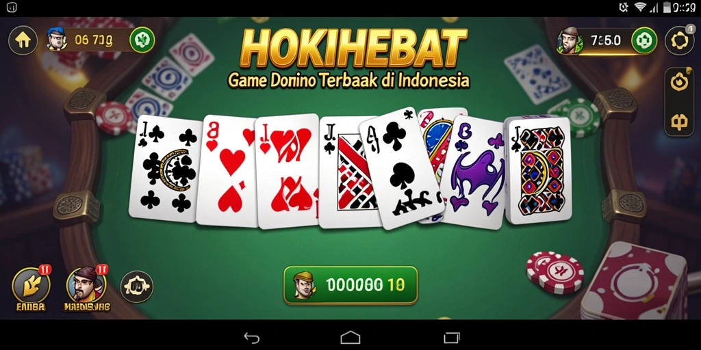 Screenshot utama HOKIHEBAT menampilkan gameplay Domino yang seru.