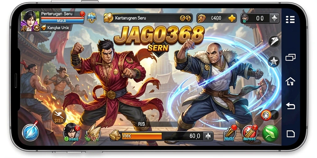Gameplay JAGO368 menampilkan pertarungan seru dengan karakter unik.