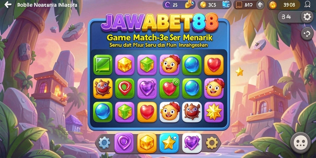 Tampilan gameplay JAWABET88 yang seru dan penuh warna.