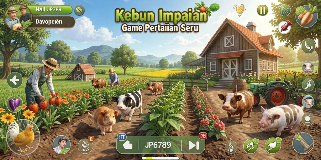 Tampilan gameplay pertanian yang menarik dan interaktif di JP6789.