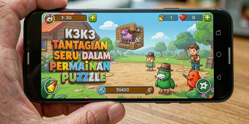 Screenshot K3K3 menampilkan gameplay Puzzle yang seru dan menantang.