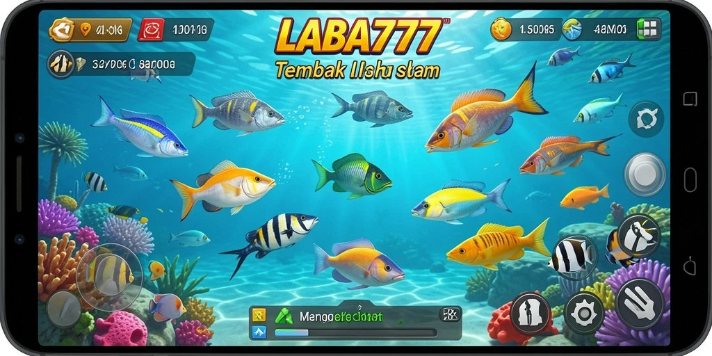 Tampilan gameplay menarik dari LABA777 saat menangkap ikan.