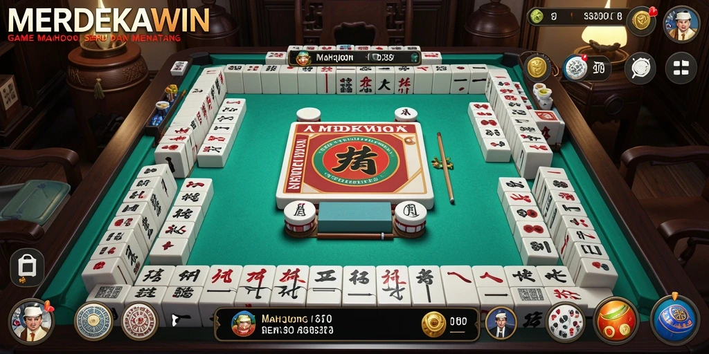 Tampilan gameplay menarik dari MERDEKAWIN dengan desain Mahjong yang menawan.