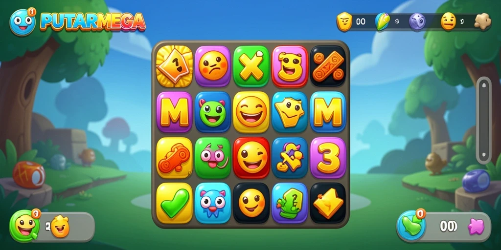 Tampilan gameplay PUTARMEGA yang menarik dan penuh warna.