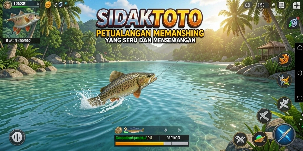 Tampilan menakjubkan dari gameplay memancing di SIDAKTOTO.