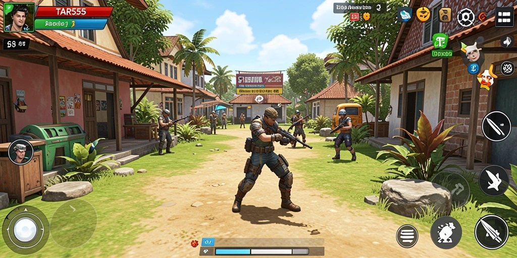 Tangkapan layar TAR555 menampilkan gameplay yang cerah dan menyenangkan.