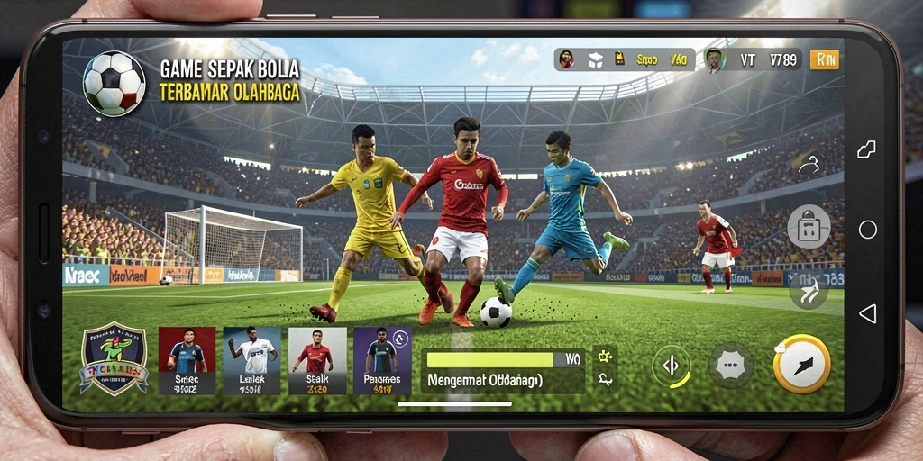 Tampilan gameplay VT789 yang mendebarkan saat pertandingan sepak bola.