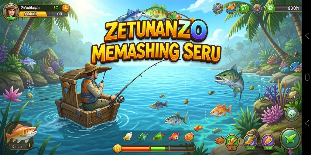 Gameplay ZAVONZO yang memperlihatkan pengalaman memancing yang seru.